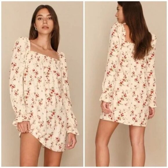 Reformation Hudsen Dress in Annaliese Mini Floral Vines Print - Picture 1 of 16